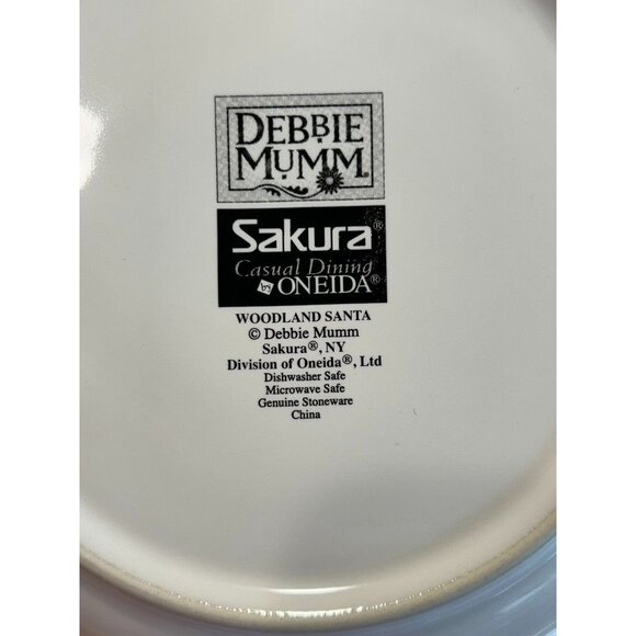 Set of 4 Vintage Sakura Debbie Mumm Woodland Santa 8” Salad Dessert Plates - Picture 2 of 7